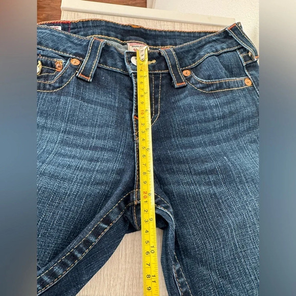 True Religion Becky Flap Horseshoe Pocket Jeans Dark Wash Bootcut Size 28 - Picture 10 of 12